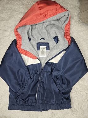 Carter's Baby Boy Fleece-Lined Windbreaker Jacket - Navy/Red/White - 12M ⚓️